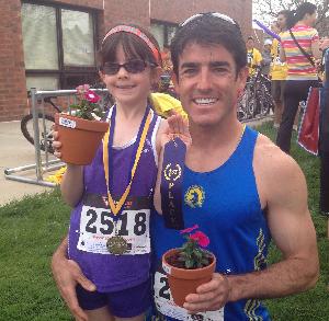 Jeremy and Maya after competing in a local 5k